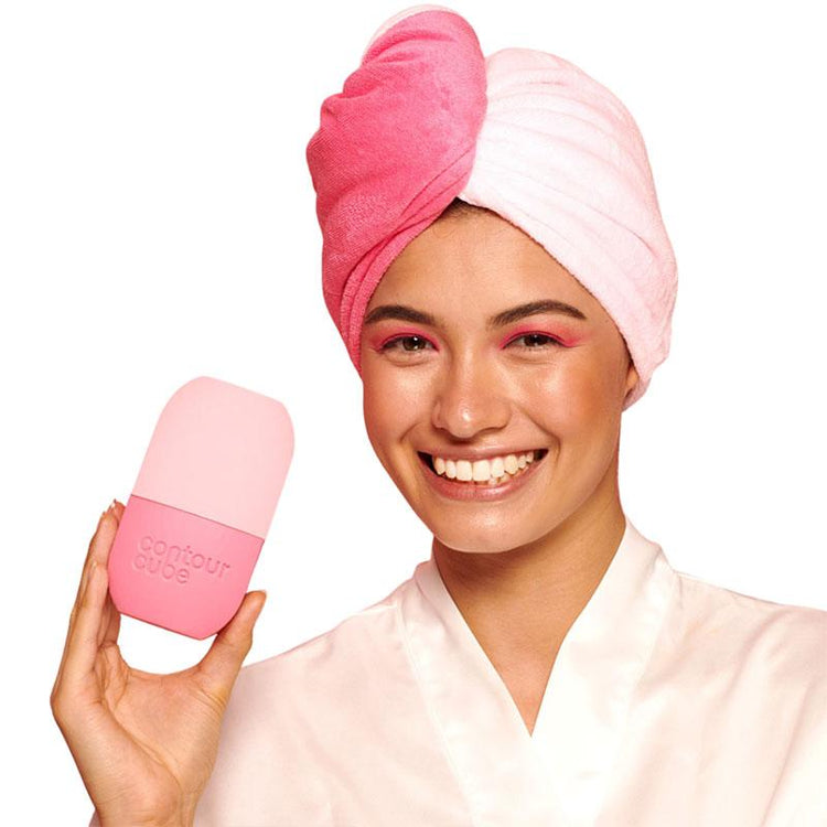 Contour Cube Head Towel - Pink