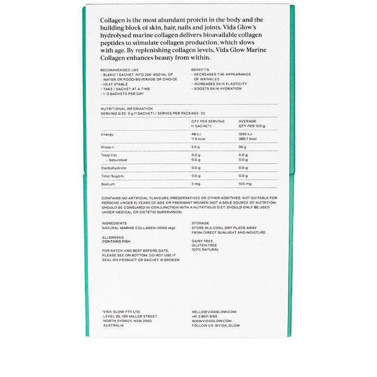 Vida Glow Original Marine Collagen 30 x 3g sachets